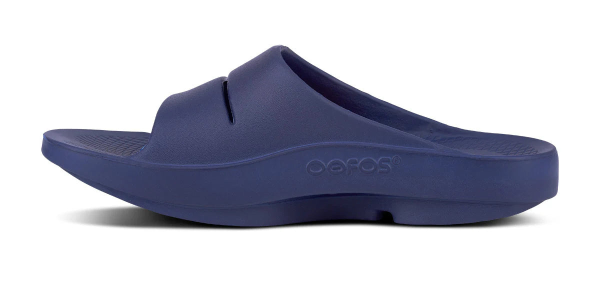 Oofos Sandals Men’s OOahh Slide Sandal – Navy