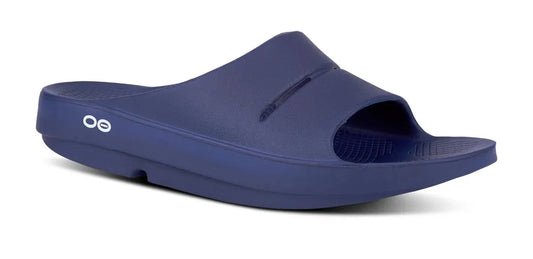 Oofos Sandals Men’s OOahh Slide Sandal – Navy