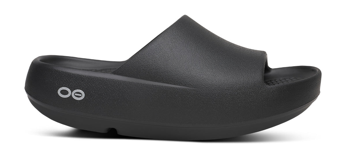 Oofos Sandals Men’s OOahh PLUS Slide Sandal – Black