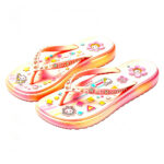 Pastel Gradient Rhinestone Wedge Flip Flops